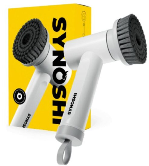 Cepillo eléctrico Synoshi Spin Power Scrubber con sus cabezales de limpieza